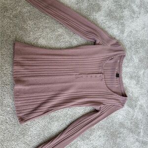 Ribbed Long Sleeve Henley Top. Very Stretchy